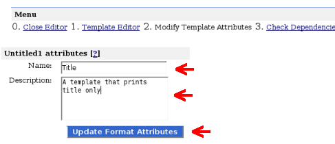 update format template attributes